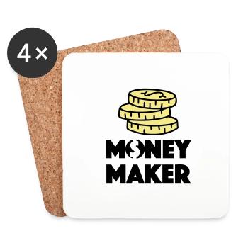MAKING MONEY STOCK EXCHANGE GOLD LOVE DEAR MOTIVES - Coasters (set of 4) - white - Front
