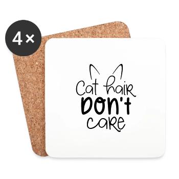 LES POILS DE CHAT N’ONT PAS D’IMPORTANCE CHAT MIAOU BLAGUE DISANT MOTIF - Dessous de verre (lot de 4) - blanc - Devant