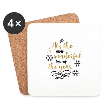 Its the most wonderful time of the Year - Coasters (set of 4) - white - Front