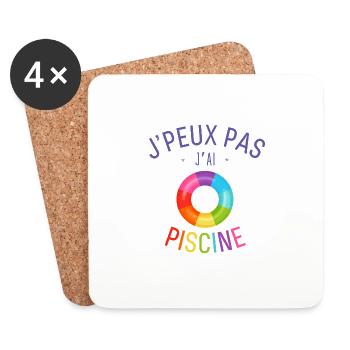 J Peux PAs J Ai Piscine - Dessous de verre (lot de 4) - blanc - Devant