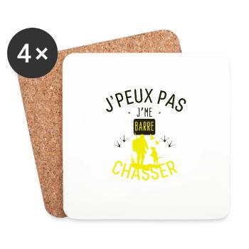 J'peux pas j'me barre chasser - Dessous de verre (lot de 4) - blanc - Devant