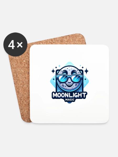 Moonlight Magic - Untersetzer (4er-Set) - Weiß