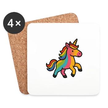 Colorful Unicorn - Coasters (set of 4) - white - Front