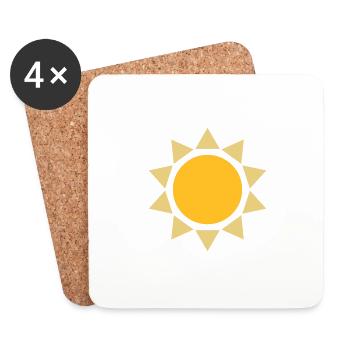 Sonne Form Design - Untersetzer (4er-Set) - Weiß - Vorne
