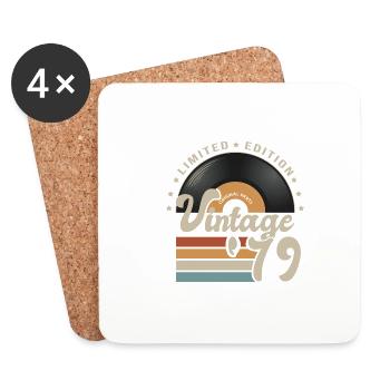 Vintage Vinyl 1979 birthday gift 42 years - Coasters (set of 4) - white - Front