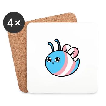Trans Pride Abeille Transgender Pride - Dessous de verre (lot de 4) - blanc - Devant