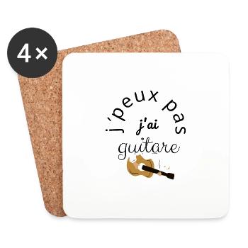 J’peux pas j’ai guitare - Dessous de verre (lot de 4) - blanc - Devant