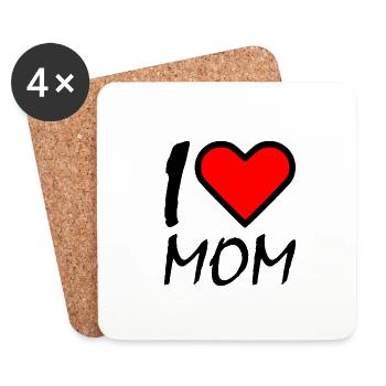 I love mom - Untersetzer (4er-Set) - Weiß - Vorne