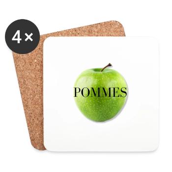 Apple Design - Modern - New - Delicious - Coasters (set of 4) - white - Front