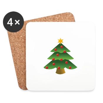 Sapin - Dessous de verre (lot de 4) - blanc - Devant