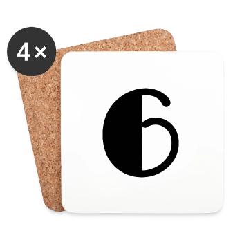 6. HAPPY BIRTHDAY. HAPPY BIRTHDAY. DIGIT - Coasters (set of 4) - white - Front