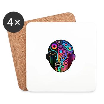 Crazy Face - Universe - Untersetzer (4er-Set) - Weiß - Vorne