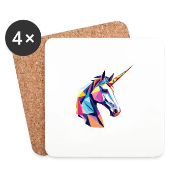 Einhorn - Untersetzer (4er-Set) - Weiß - Vorne