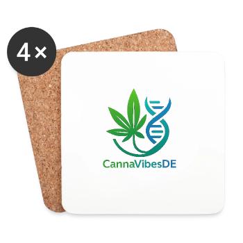 CannaVibesDe - Untersetzer (4er-Set) - Weiß - Vorne
