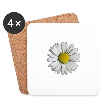 Gänseblümchen - Blume - Untersetzer (4er-Set) - Weiß - Vorne