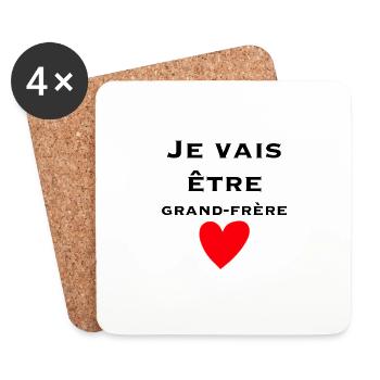 Je vais être grand-frère - Dessous de verre (lot de 4) - blanc - Devant