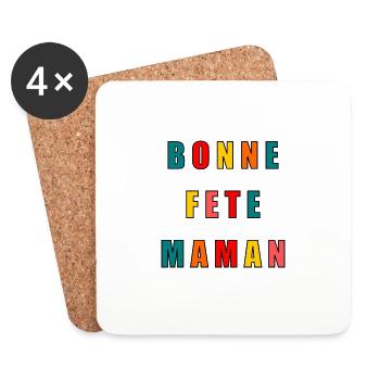 BONNE FÊTE. FÊTE DES MÈRES. FÊTE DES PÈRES. FÊTE - Dessous de verre (lot de 4) - blanc - Devant