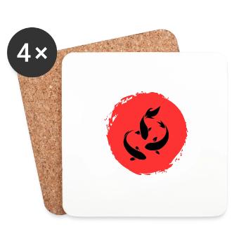 Japanese Character Art - ApriNoeScor - Coasters (set of 4) - white - Front