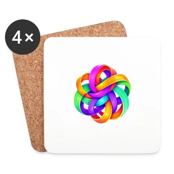 Kunst - Untersetzer (4er-Set) - Weiß - Vorne