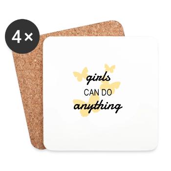 Girls Can Do Anything Butterfly Tee - Untersetzer (4er-Set) - Weiß - Vorne