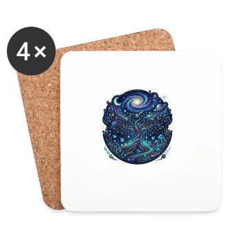 Arbre des Rêves du Cosmos - Dessous de verre (lot de 4) - blanc - Devant