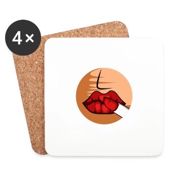 Red Lip Beautician Poison - Coasters (set of 4) - white - Front