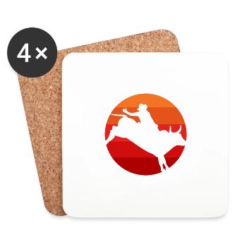 Bull Riding Bullfighter Poison - Coasters (set of 4) - white - Front