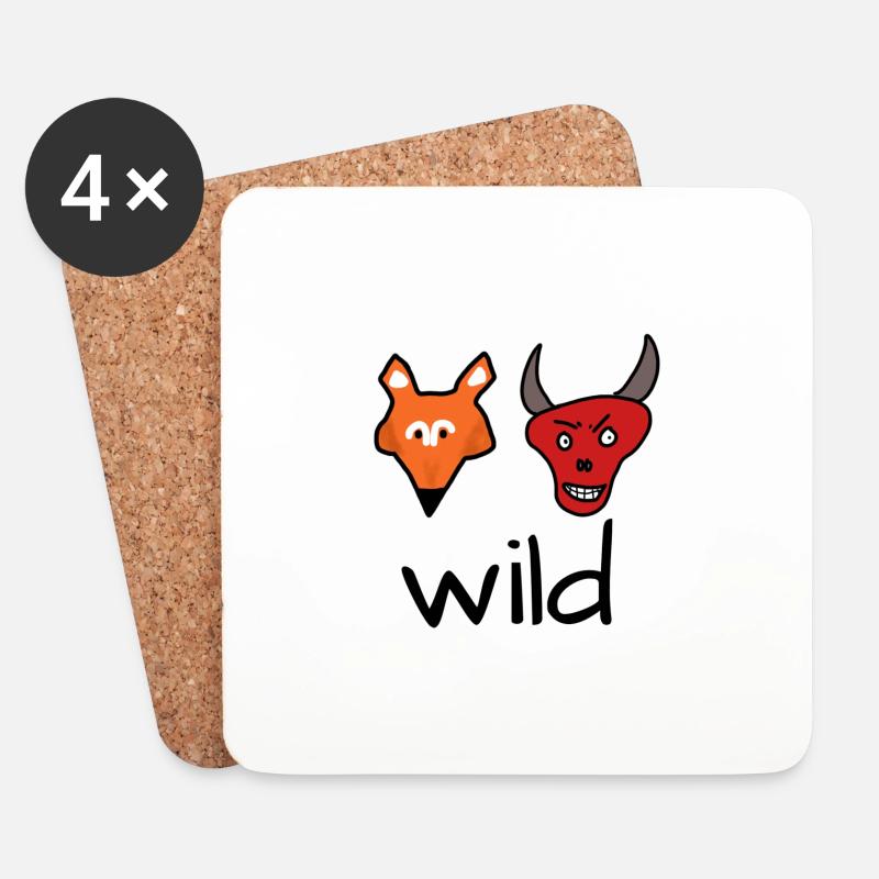 Fuchsteufelswild - Untersetzer (4er-Set) - Weiß