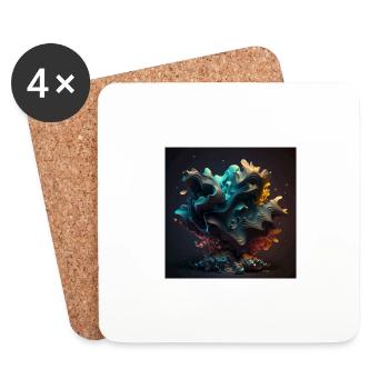 Abstract Digital Art n°6 - Coasters (set of 4) - white - Front