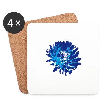 Dahlia - floraison - Dessous de verre (lot de 4) - blanc - Devant