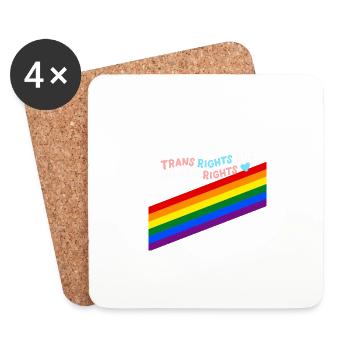Trans Rights are Human Rights - Untersetzer (4er-Set) - Weiß - Vorne