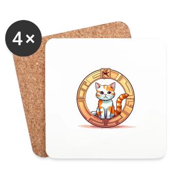 Lustige Katze Trademark - Untersetzer (4er-Set) - Weiß - Vorne