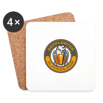 Gepflegter Alkoholiker - Untersetzer (4er-Set) - Weiß - Vorne