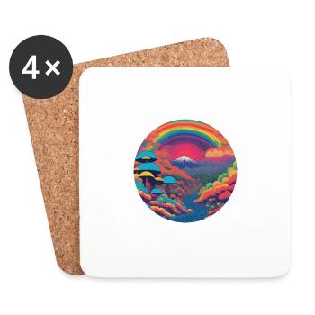 JAPAN by AUDIA round - Coasters (set of 4) - white - Front