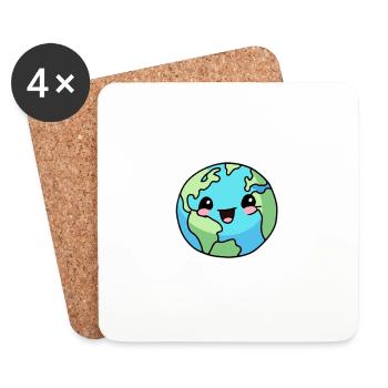 Our happy mother Earth! - Coasters (set of 4) - white - Front