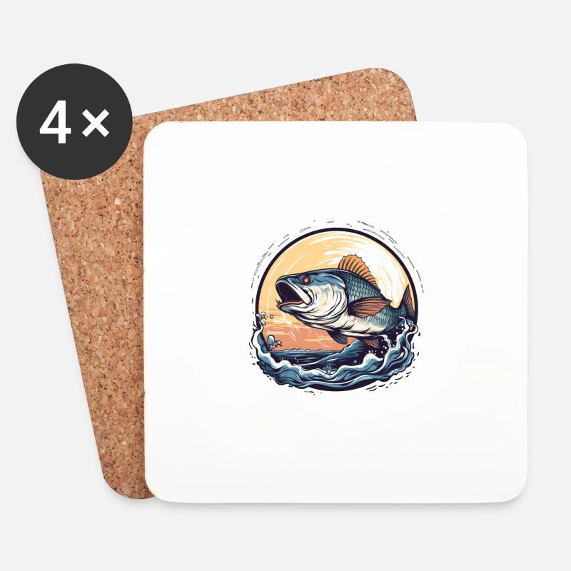 Angler-Edition - Untersetzer (4er-Set) - Weiß