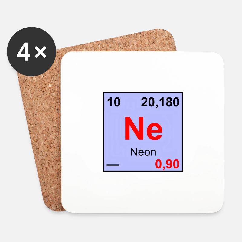 10 Neon - Untersetzer (4er-Set) - Weiß
