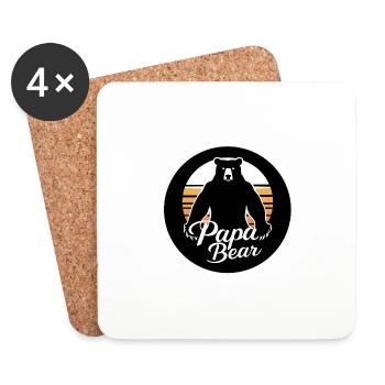 PAPA BEAR - Coasters (set of 4) - white - Front