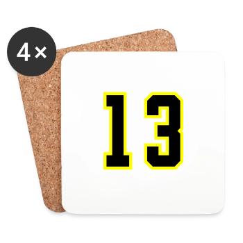 Maillot à 13 numéros - Dessous de verre (lot de 4) - blanc - Devant