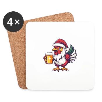 Rooster Beer Xmas Christmas - Coasters (set of 4) - white - Front