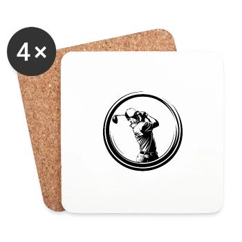 Golfer Mann - Untersetzer (4er-Set) - Weiß - Vorne