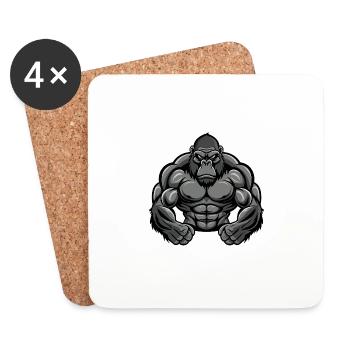 Gorilla Muscles Fitness - Coasters (set of 4) - white - Front