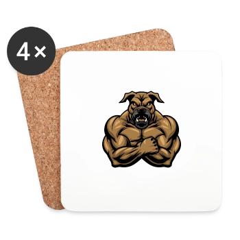 Kangal Dog Muscles Fitness - Coasters (set of 4) - white - Front