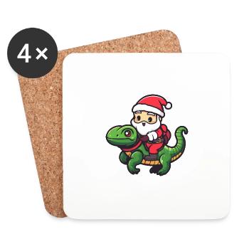 Chameleon Weihnachtsmann - Untersetzer (4er-Set) - Weiß - Vorne