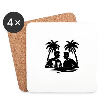Holiday Palm Island Team - Coasters (set of 4) - white - Front