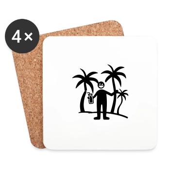 Island Symbol Palm Trees Funny - Coasters (set of 4) - white - Front
