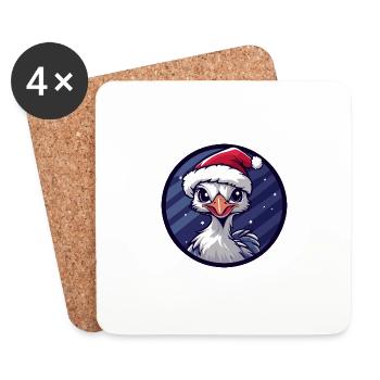 Bouquet Noël Noël - Dessous de verre (lot de 4) - blanc - Devant