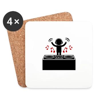 DJ Turntables Disc Jockey Symbol - Untersetzer (4er-Set) - Weiß - Vorne