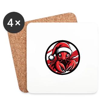 Noël de Noël au crabe de homard - Dessous de verre (lot de 4) - blanc - Devant
