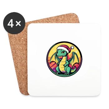 Dragon Noël Noël - Dessous de verre (lot de 4) - blanc - Devant